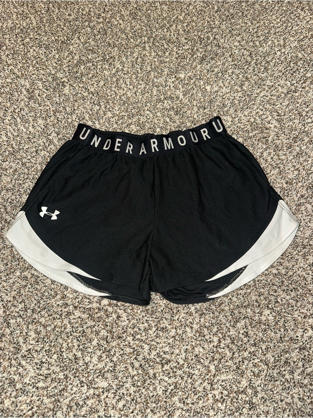 Under Armour Black Athletic Shorts with White Accents